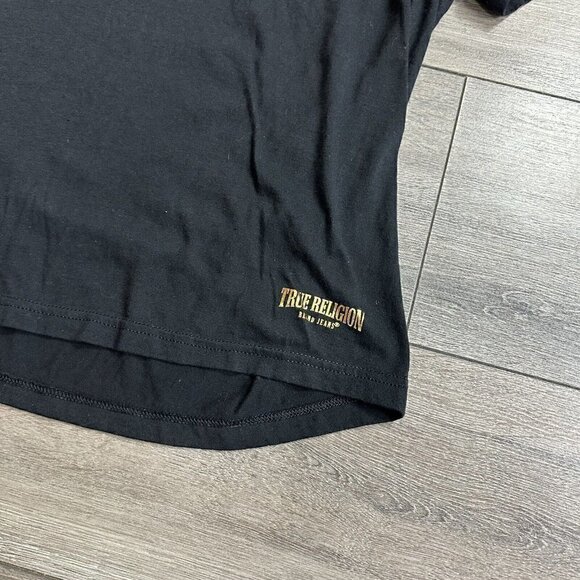 TRUE Religion Gold Graphic Short Sleeve Crewneck T-Shirt Men's Large - Picture 4 of 7